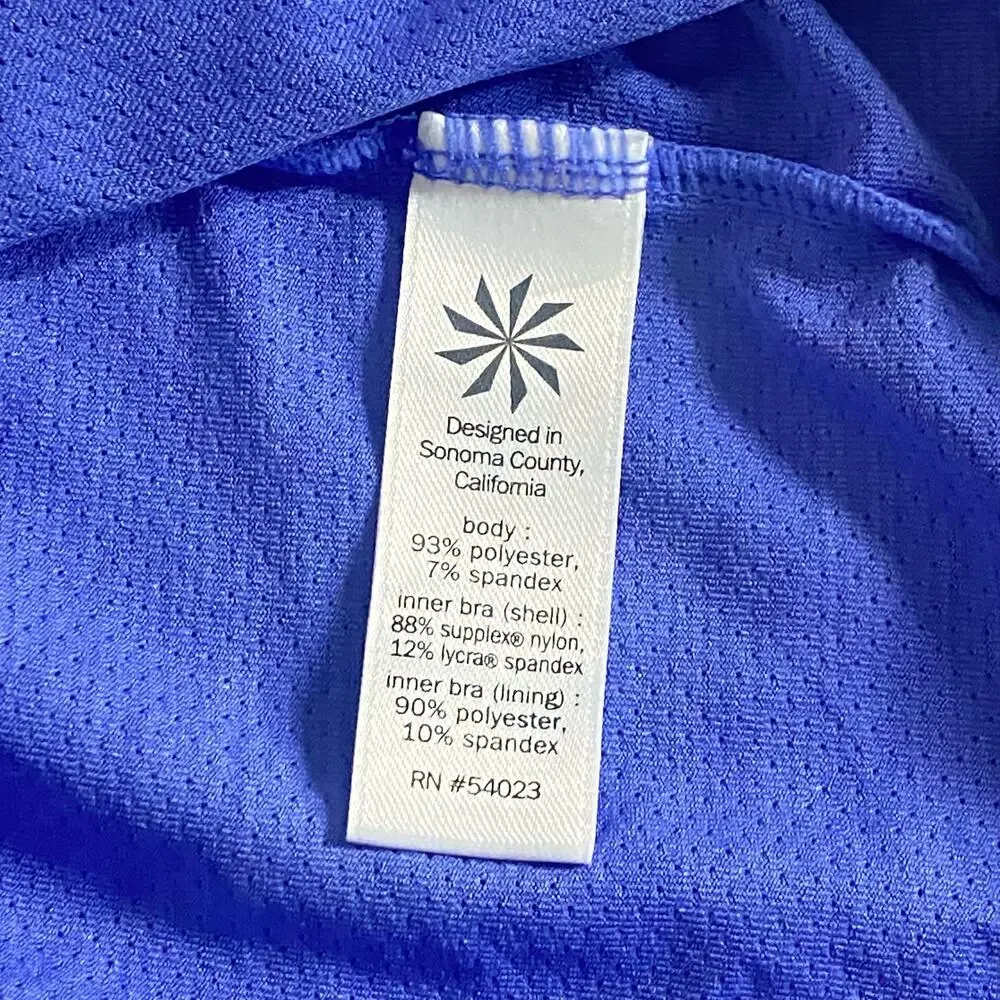 Athleta Energize Mesh Racerback Strappy Tank Top Sports Bra Blue Womens Size XS - Picture 7 of 9